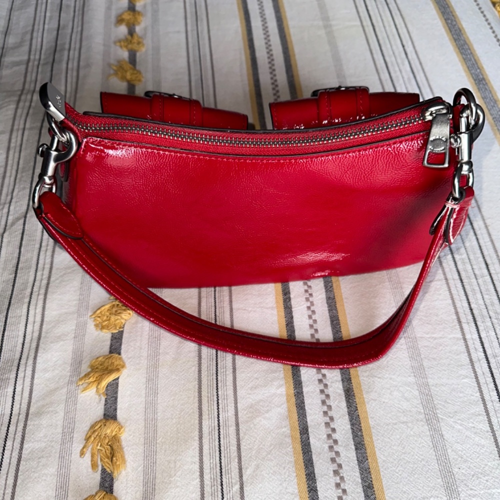 COACH Ashton Baguette Bag - Dark Cardinal/Silver - Picture 8 of 8